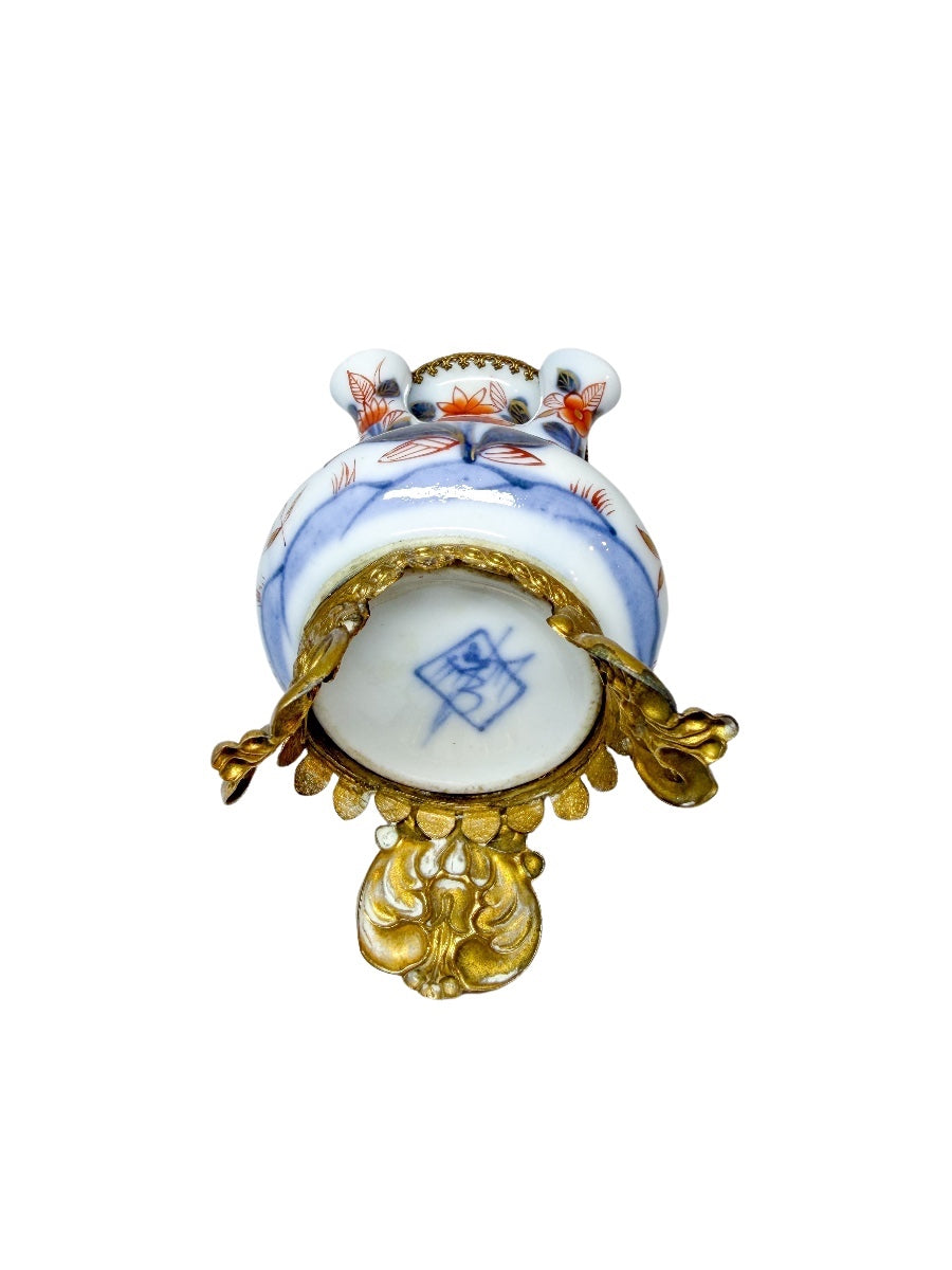Rare Antique Imari Porcelain Tulipiere Vase with Ormolu Mounts