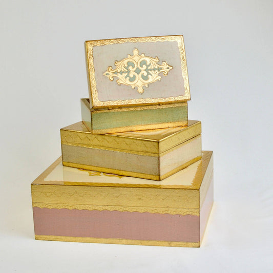 Florentine Carved Box - Sky Blue