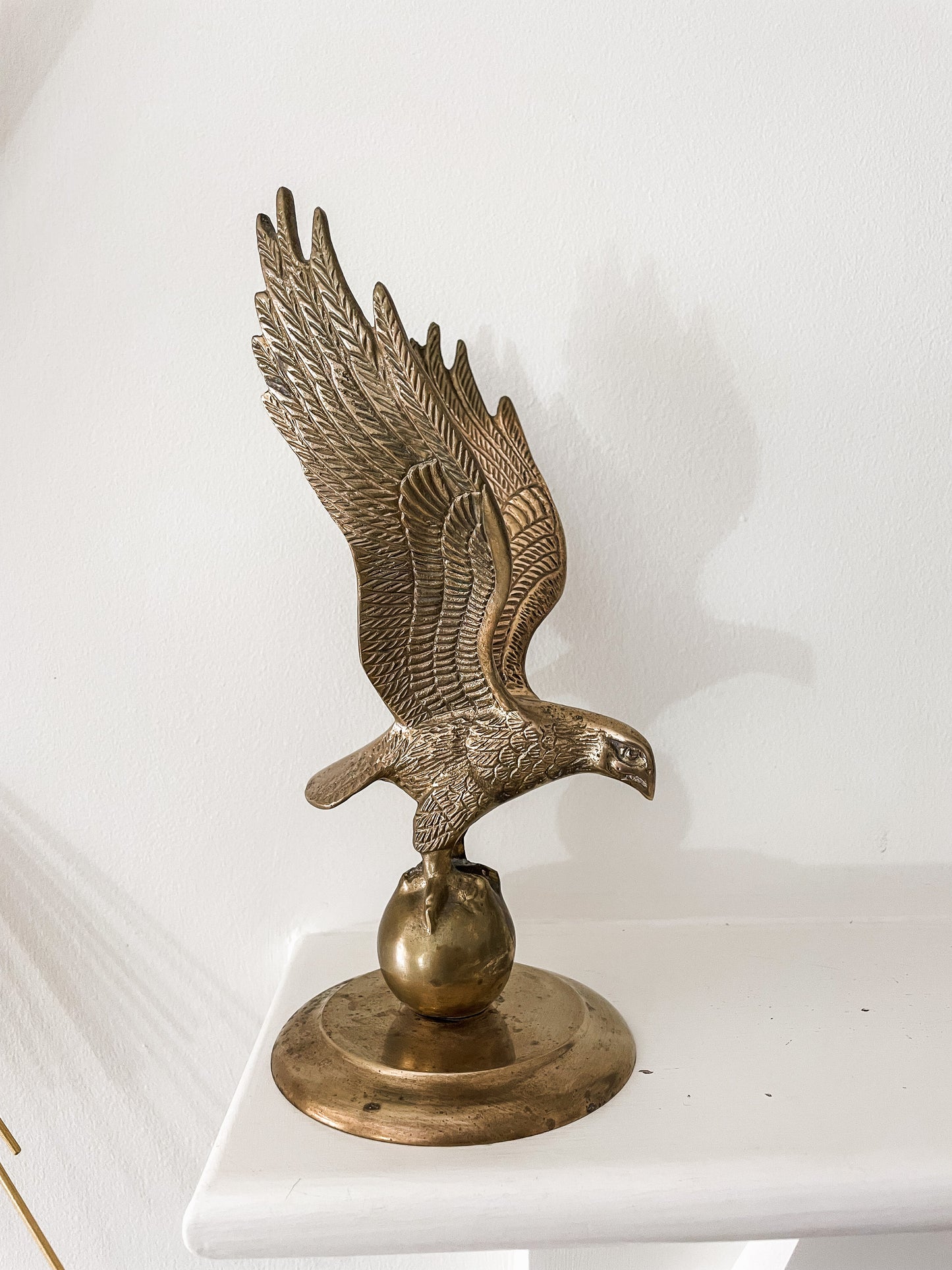 Mid-Century Brass Eagle Statue