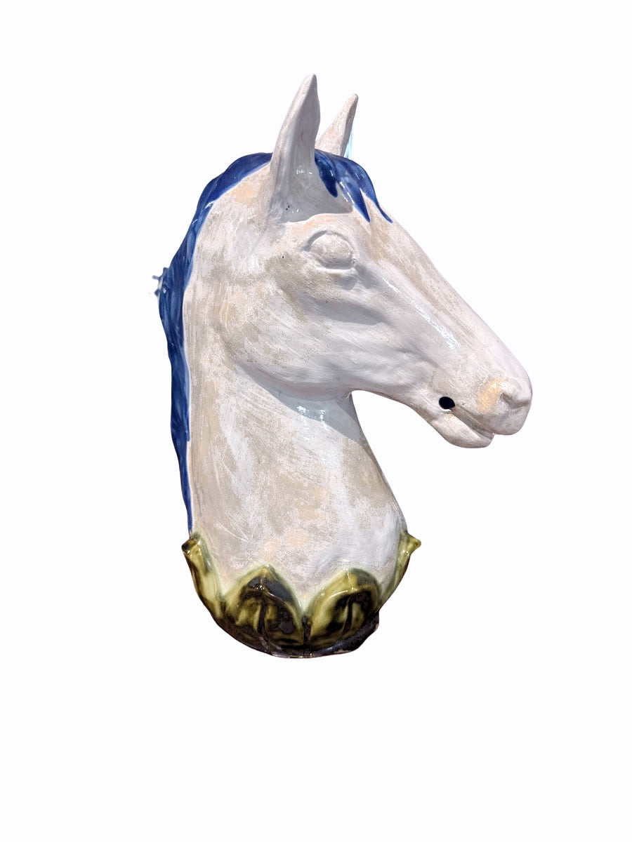 Vintage Italian Majolica Horse Head