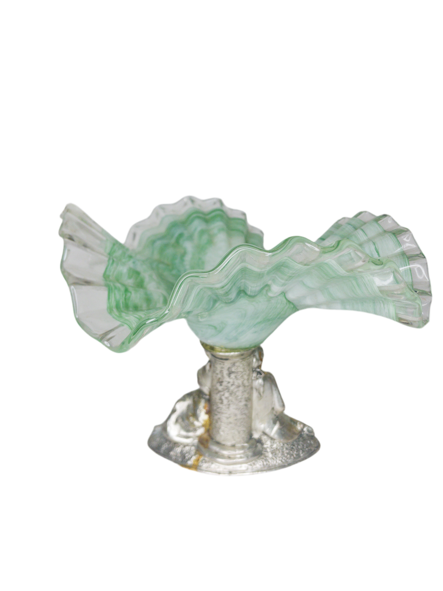 La Meridiana Murano Glass Bowl on Decorative Silver Base