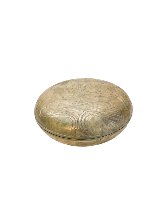 Art Nouveau Brass Lidded Bowl