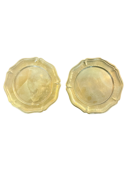 Vintage Brass Plate Pair