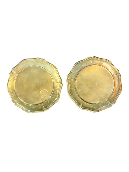 Vintage Brass Plate Pair