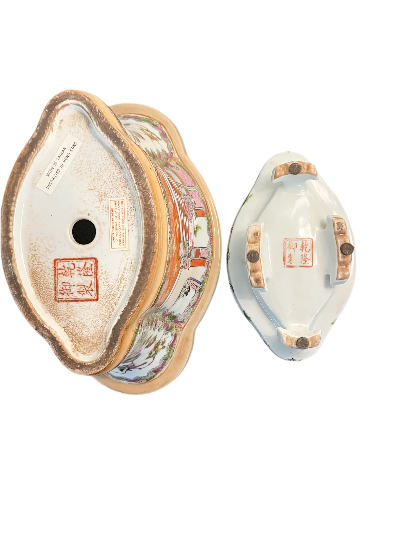 Famille Rose Quatrefoil Jardiniere with Stand