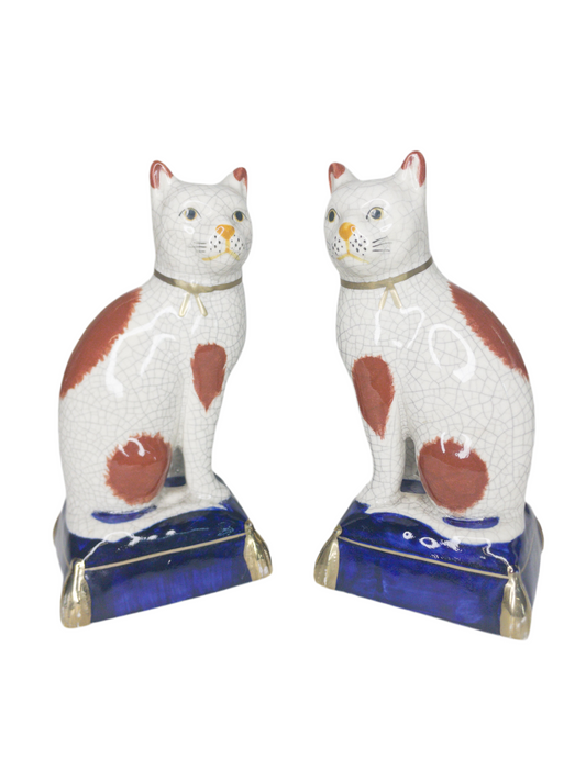 Vintage Staffordshire style Fitz & Floyd Mantle Cats