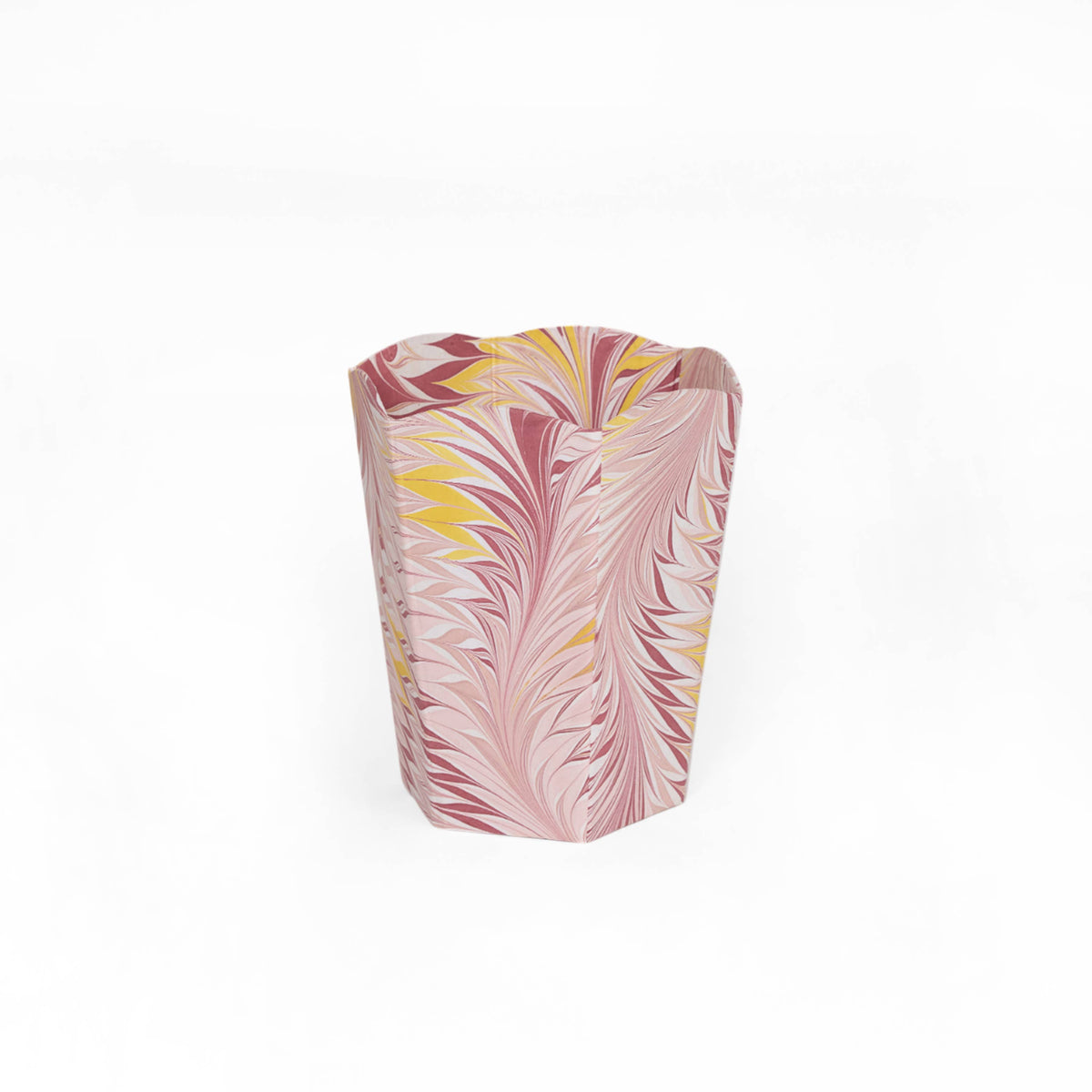 Marbled Wastebasket in Coral Flame