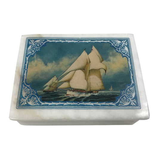 Yacht Mayflower 1886 Defender America's Cup Soap Stone Box