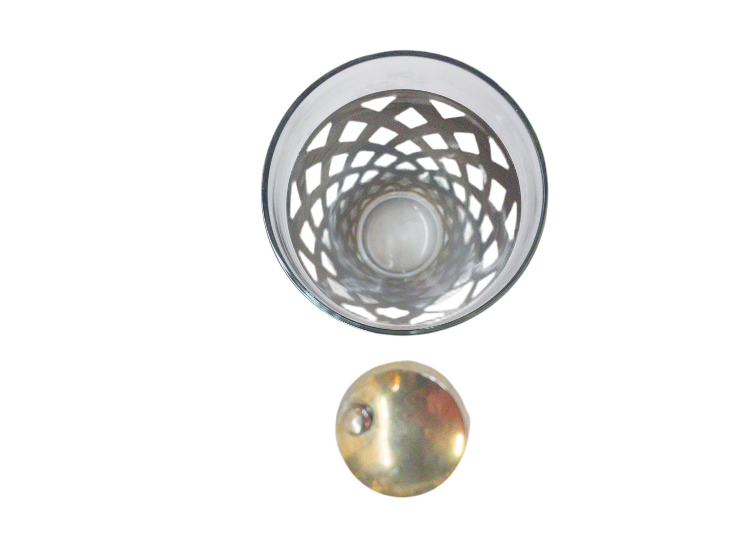 Mid-century 22K Gold Lattice Cocktail Shaker