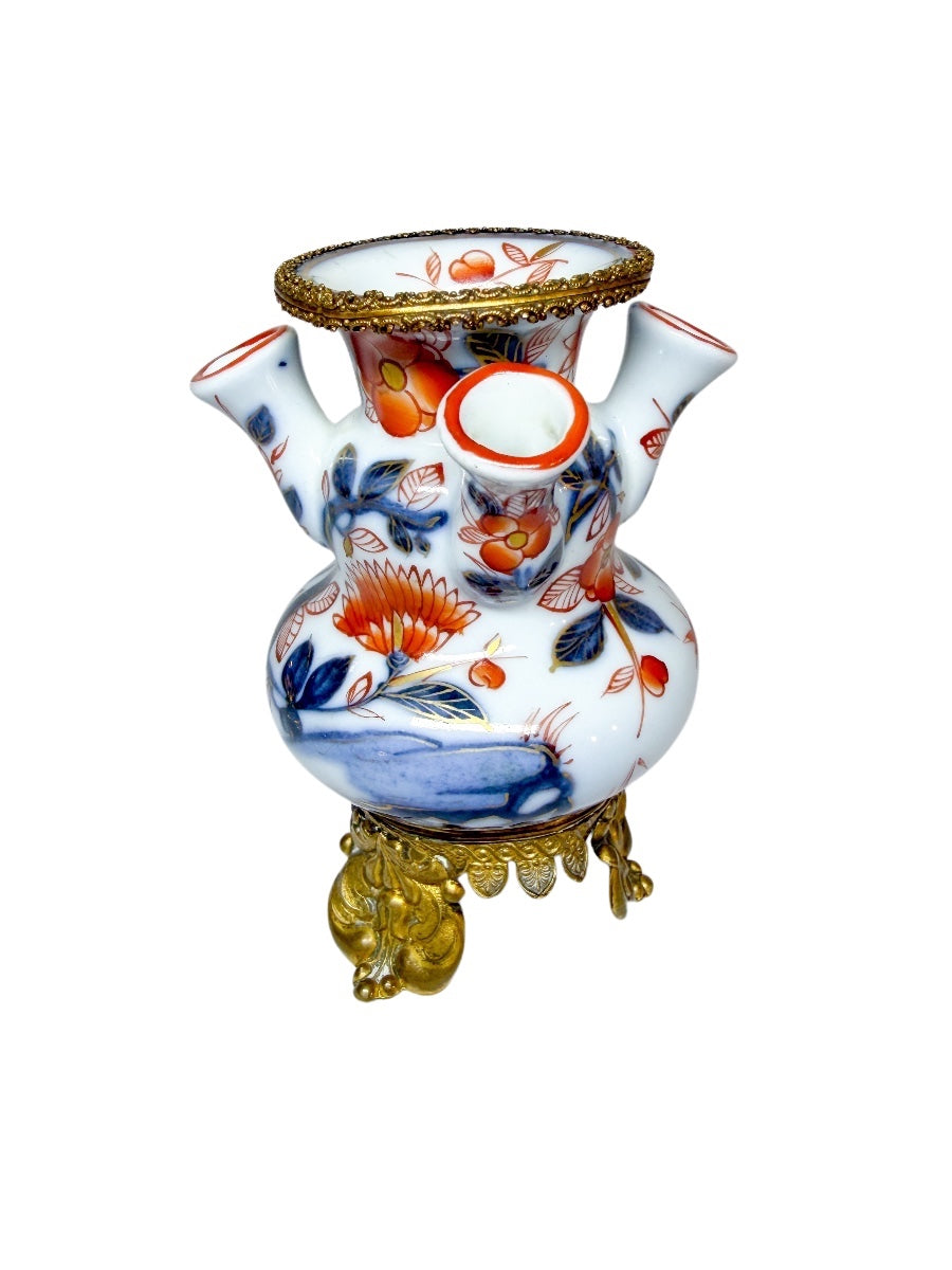 Rare Antique Imari Porcelain Tulipiere Vase with Ormolu Mounts