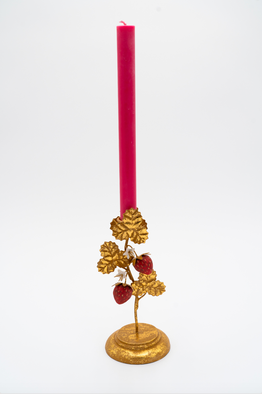 Strawberry Tole Candlestick