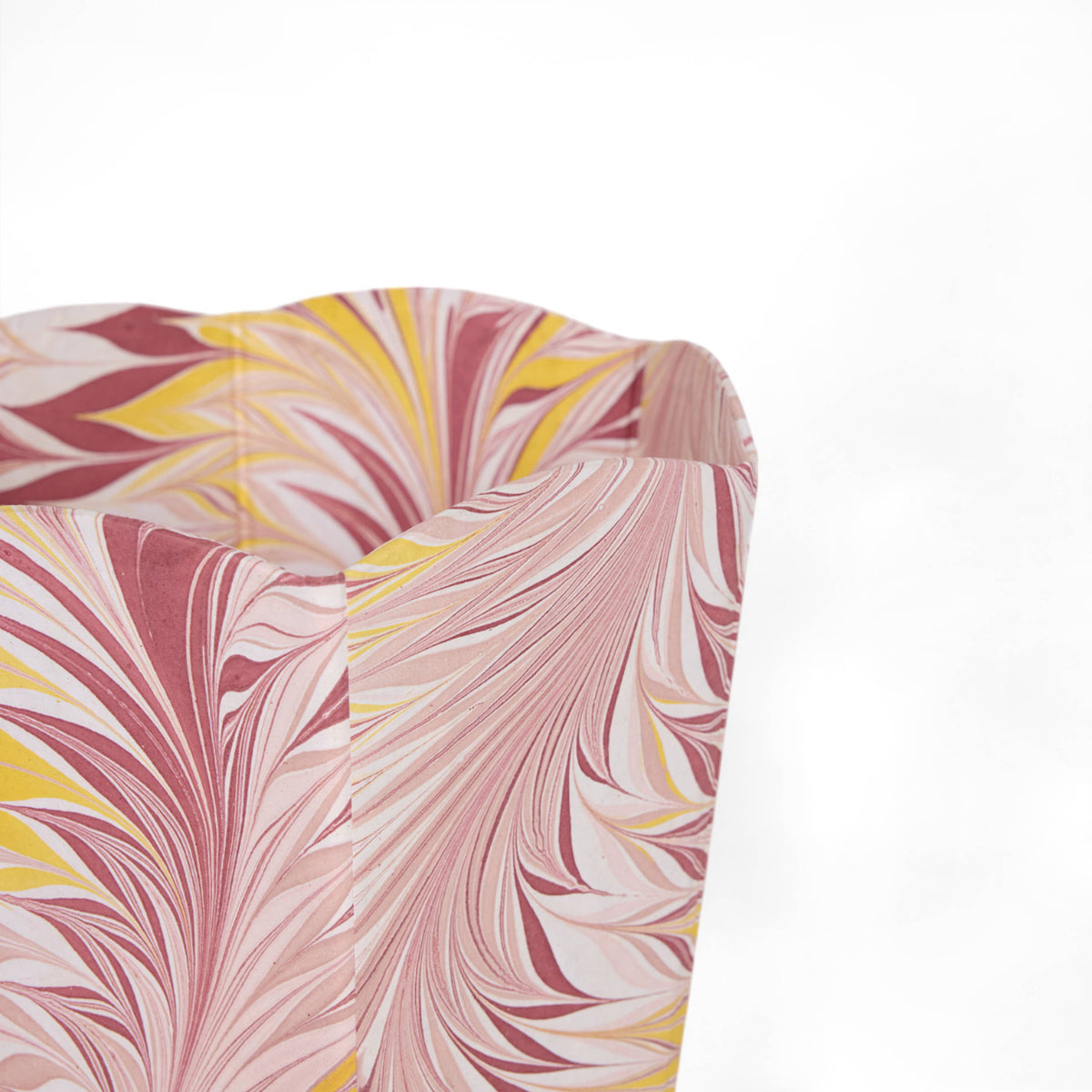 Marbled Wastebasket in Coral Flame