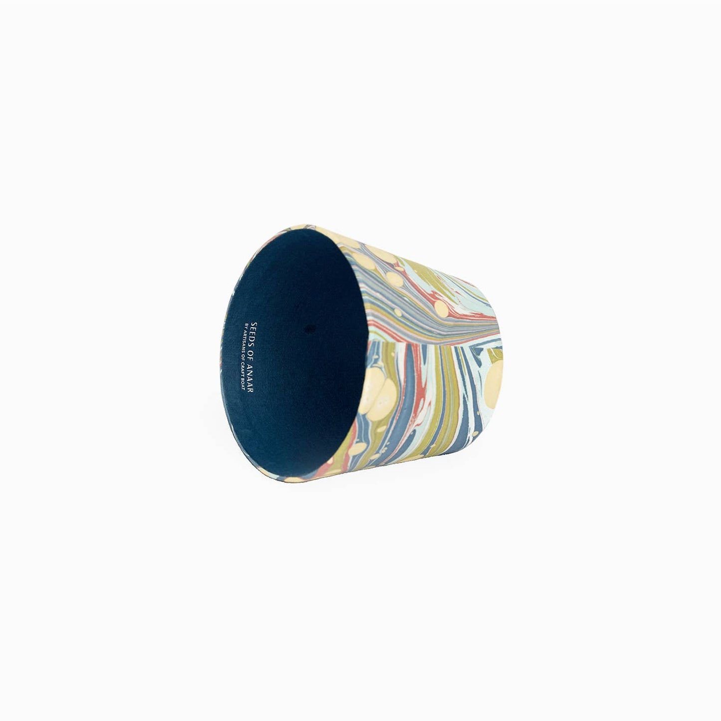 PRE ORDER - Hand marbled lampshade for LED table lamp - Ocean Fire Whirl