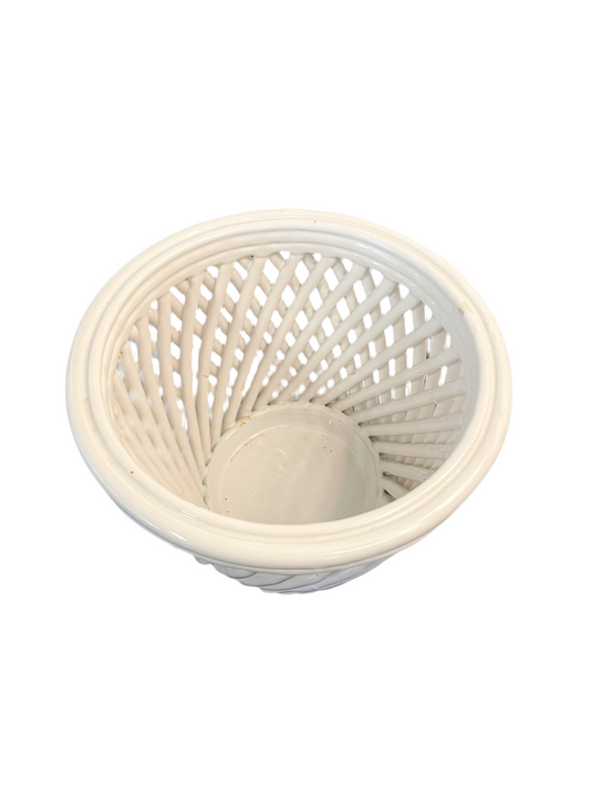 Vintage Italian Basketweave Planter