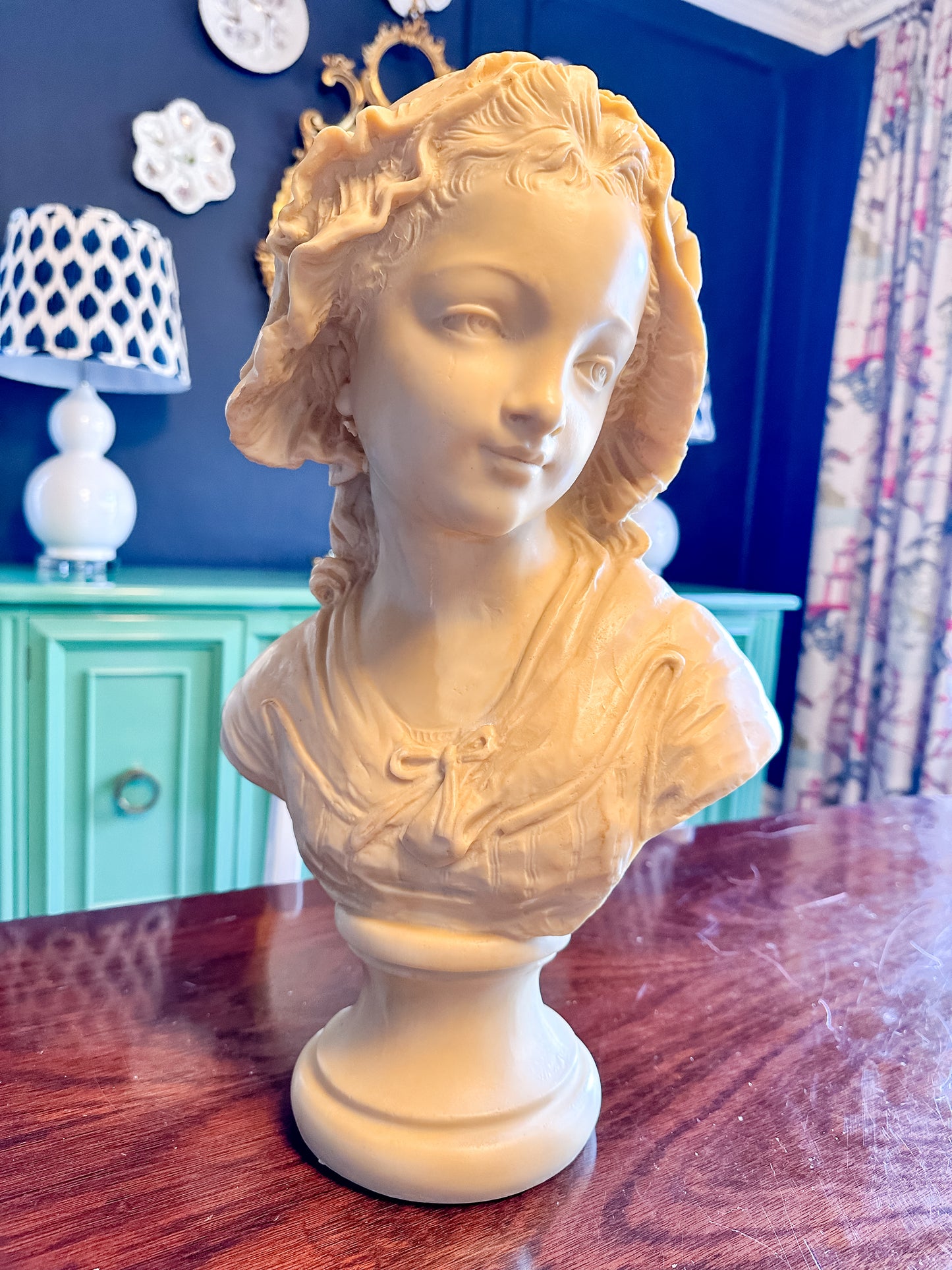 Signed Grinham Niam Paris “Peasant Girl” Bust