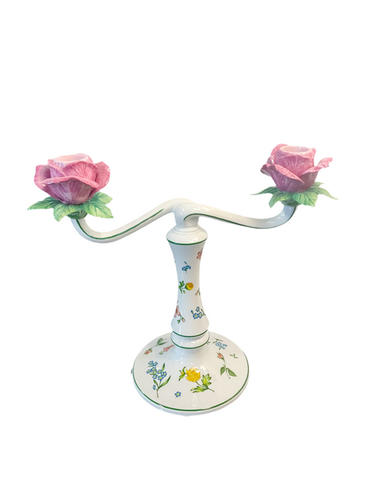 Vintage Floral Rose Candelabra