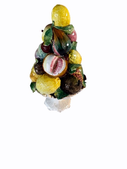 Italian Ceramic Fruit Topiary Centerpiece Sculpture