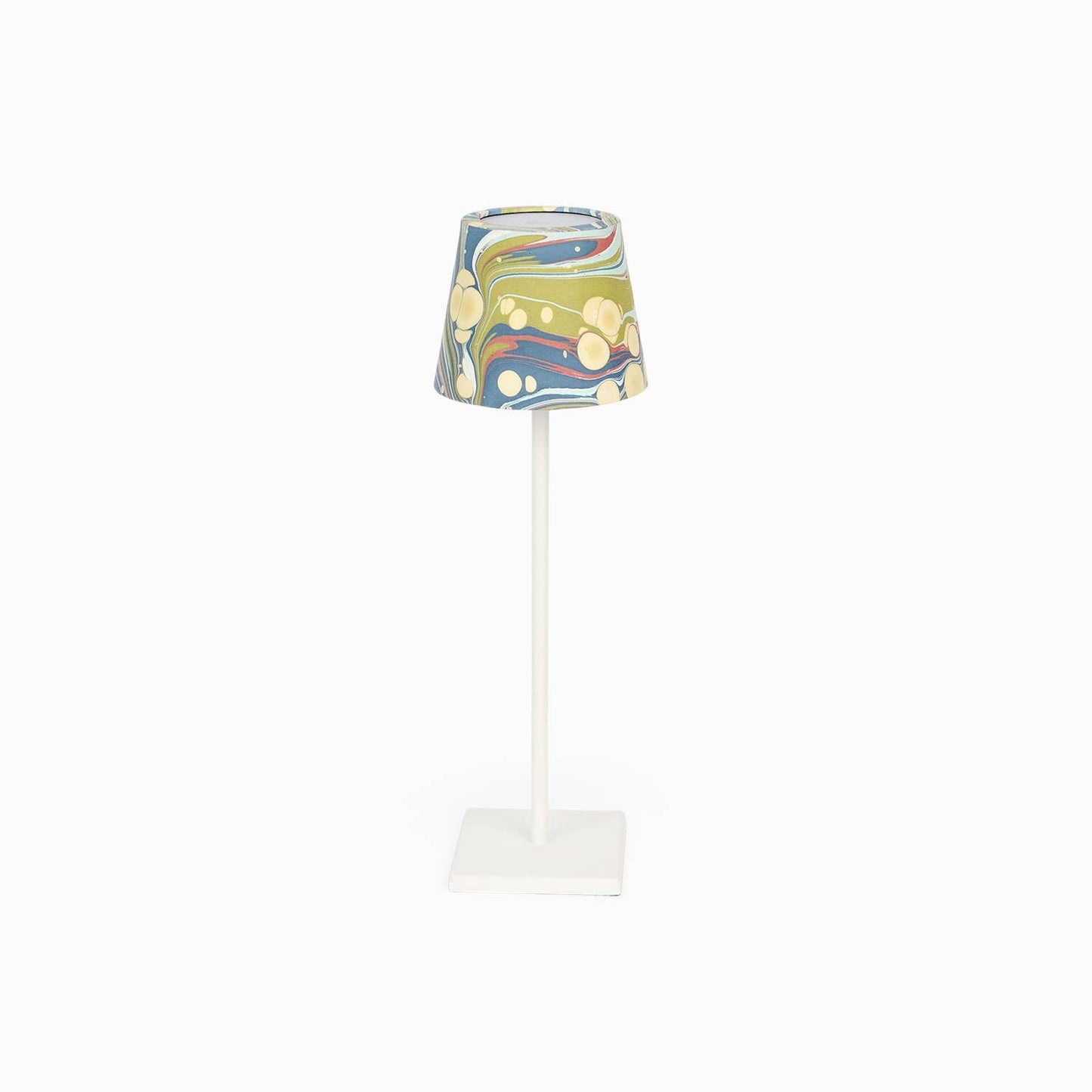 PRE ORDER - Hand marbled lampshade for LED table lamp - Ocean Fire Whirl
