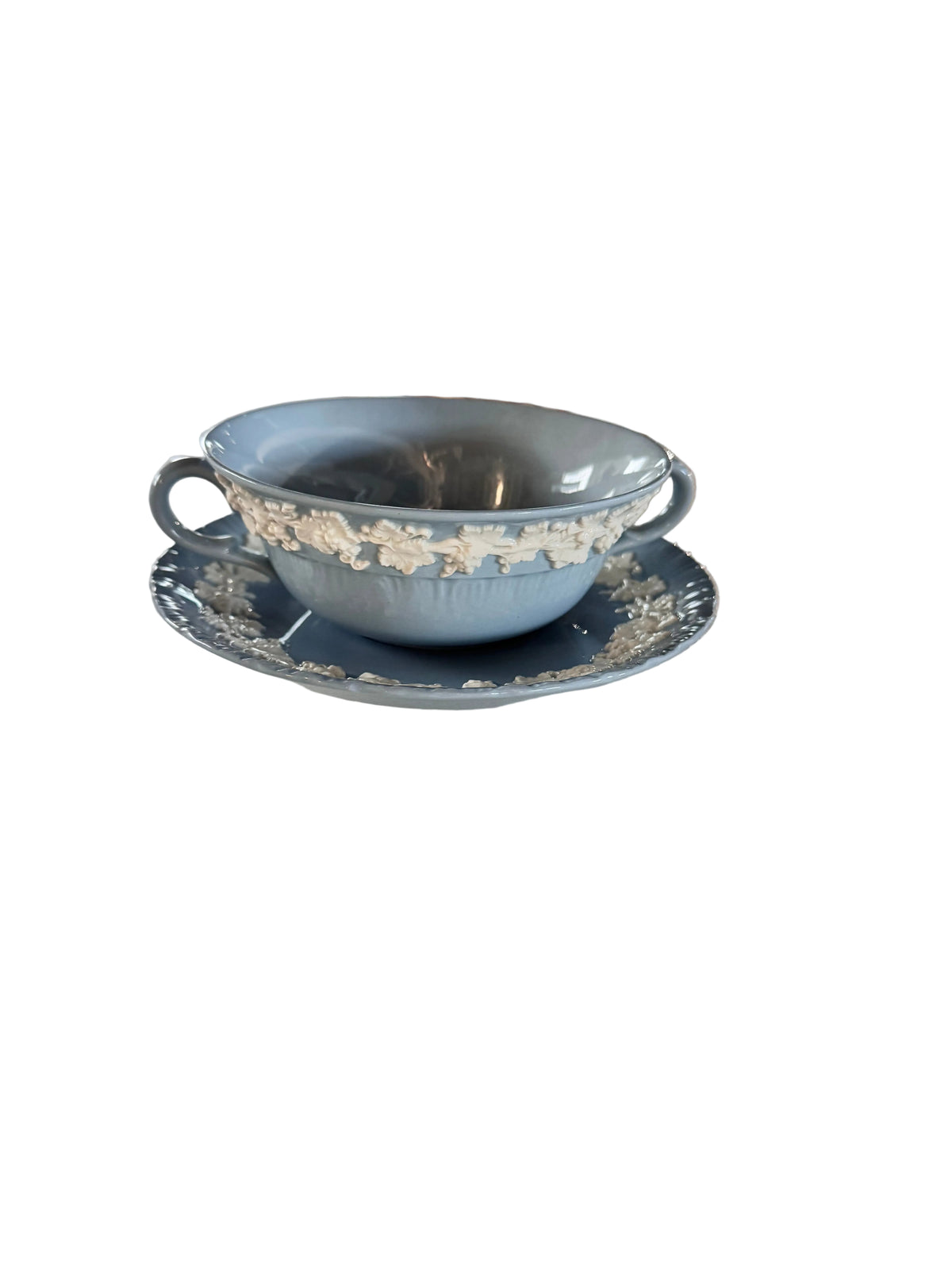 Wedgwood Queensware Lavender Soup Bowl & Saucer