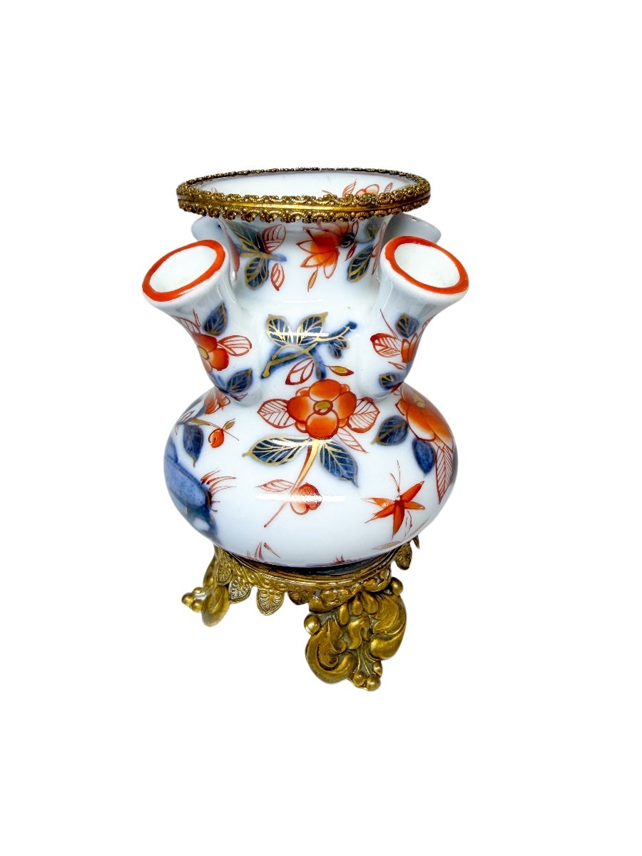 Rare Antique Imari Porcelain Tulipiere Vase with Ormolu Mounts