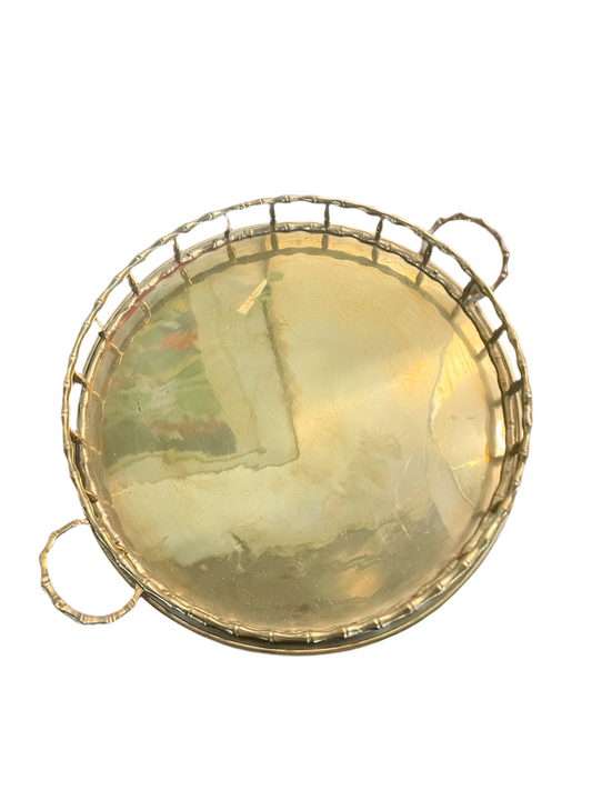 Vintage Brass Bamboo Tray