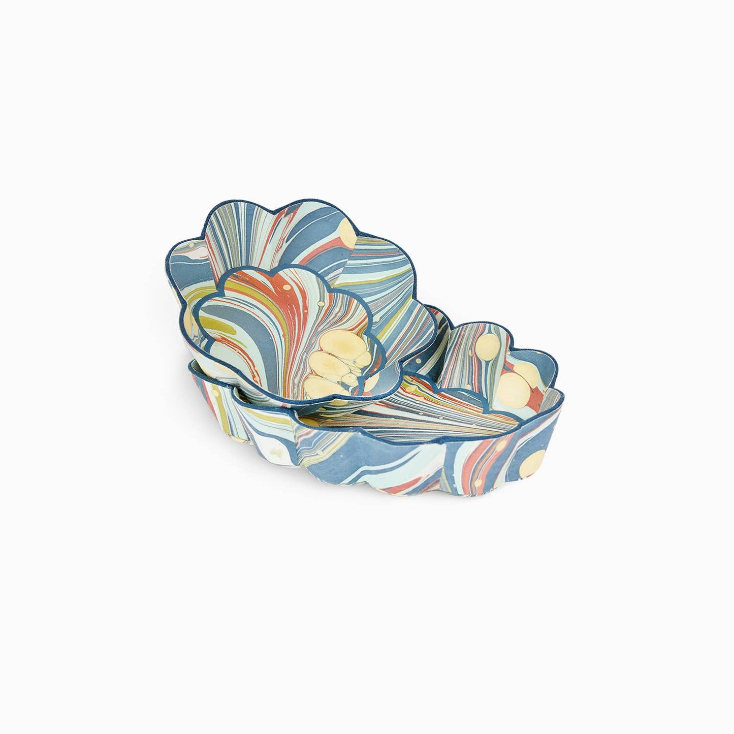 Flower Petal Oval Desk Tray - Ocean Fire Whirl