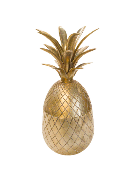 Mid-century Lidded Brass Pineapple