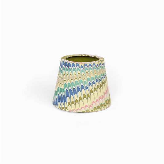 PRE ORDER - Hand marbled lampshade for LED table lamp - Moss Mountain
