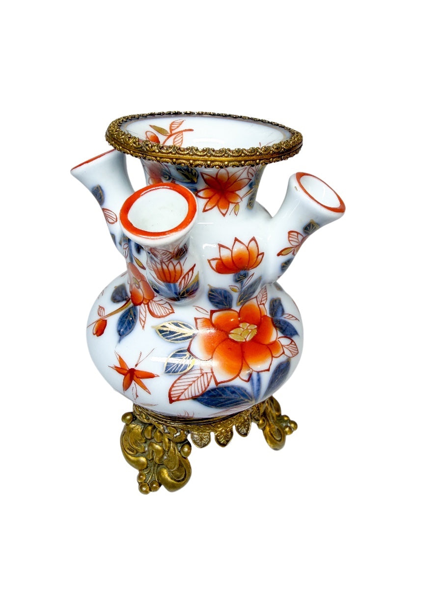 Rare Antique Imari Porcelain Tulipiere Vase with Ormolu Mounts