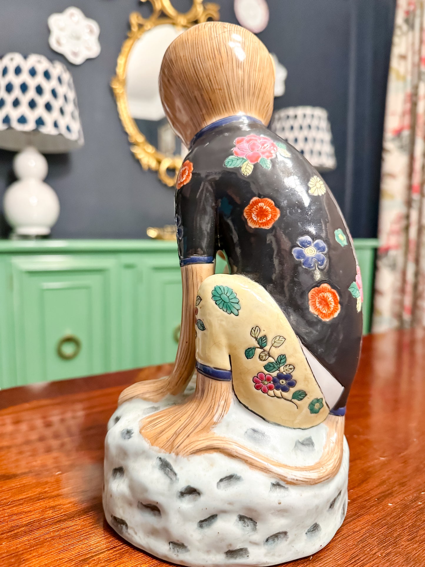 Vintage Famille Verte Chinoiserie Monkey