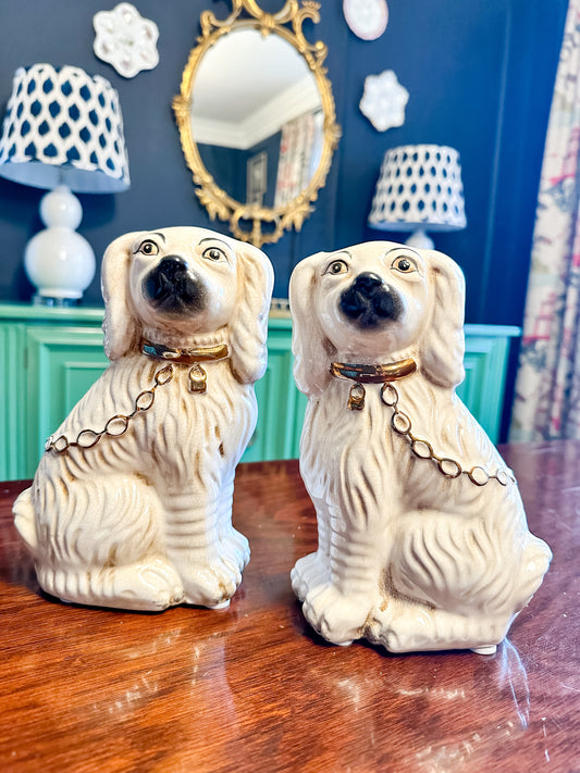 White Staffordshire Style Dogs (pair)