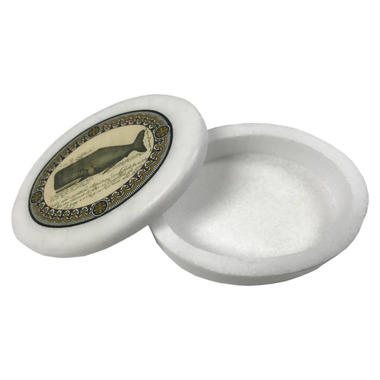Sperm Whale White Oval Soap Stone Decorative Box