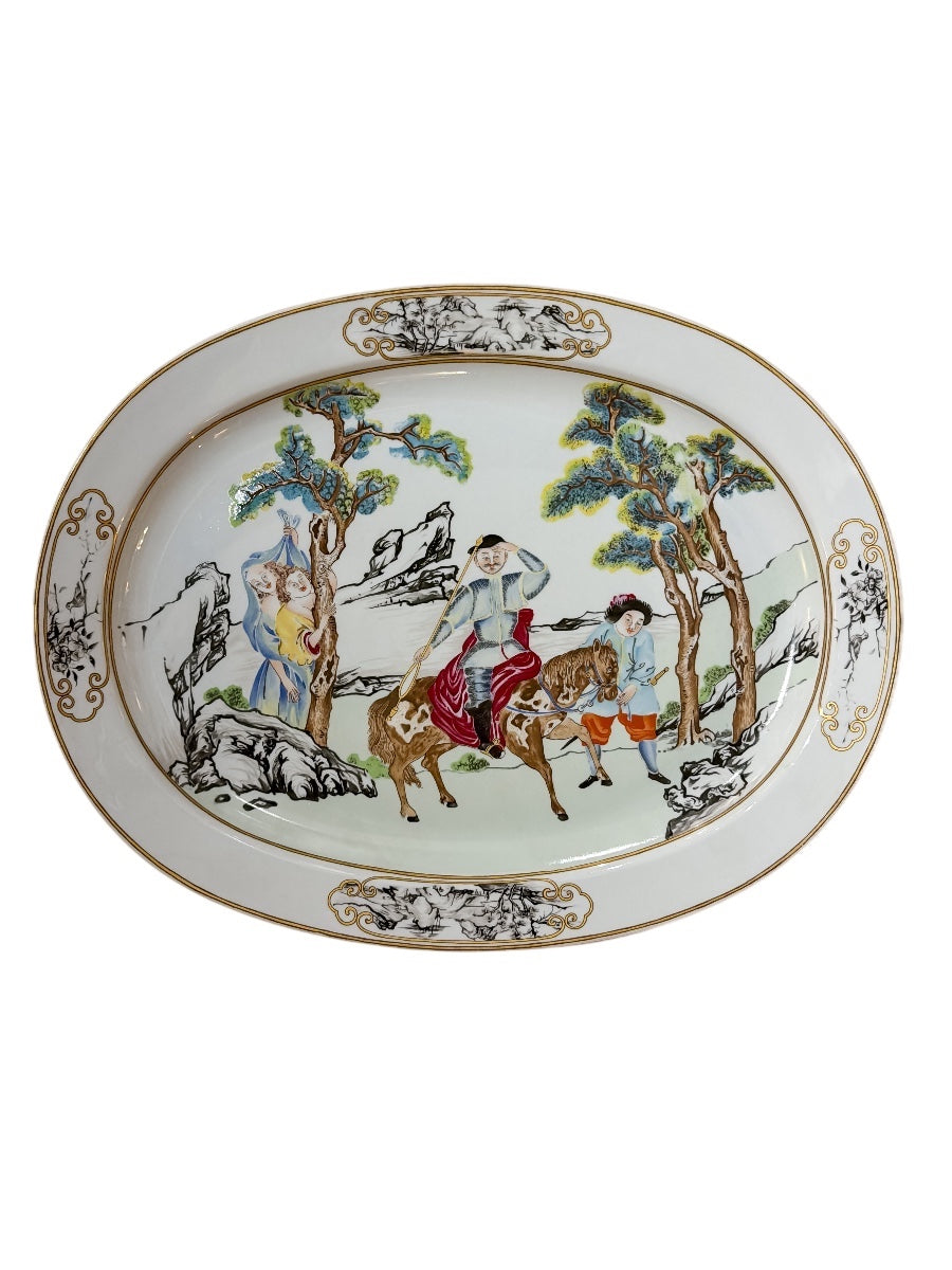 Mottahedeh Chinese exportDon Quixote Oval Serving Platter