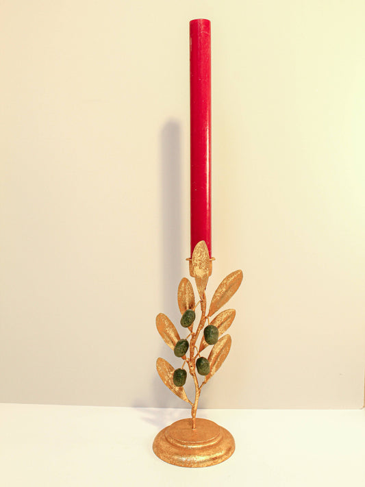 Olive Branch Tole Candlestick