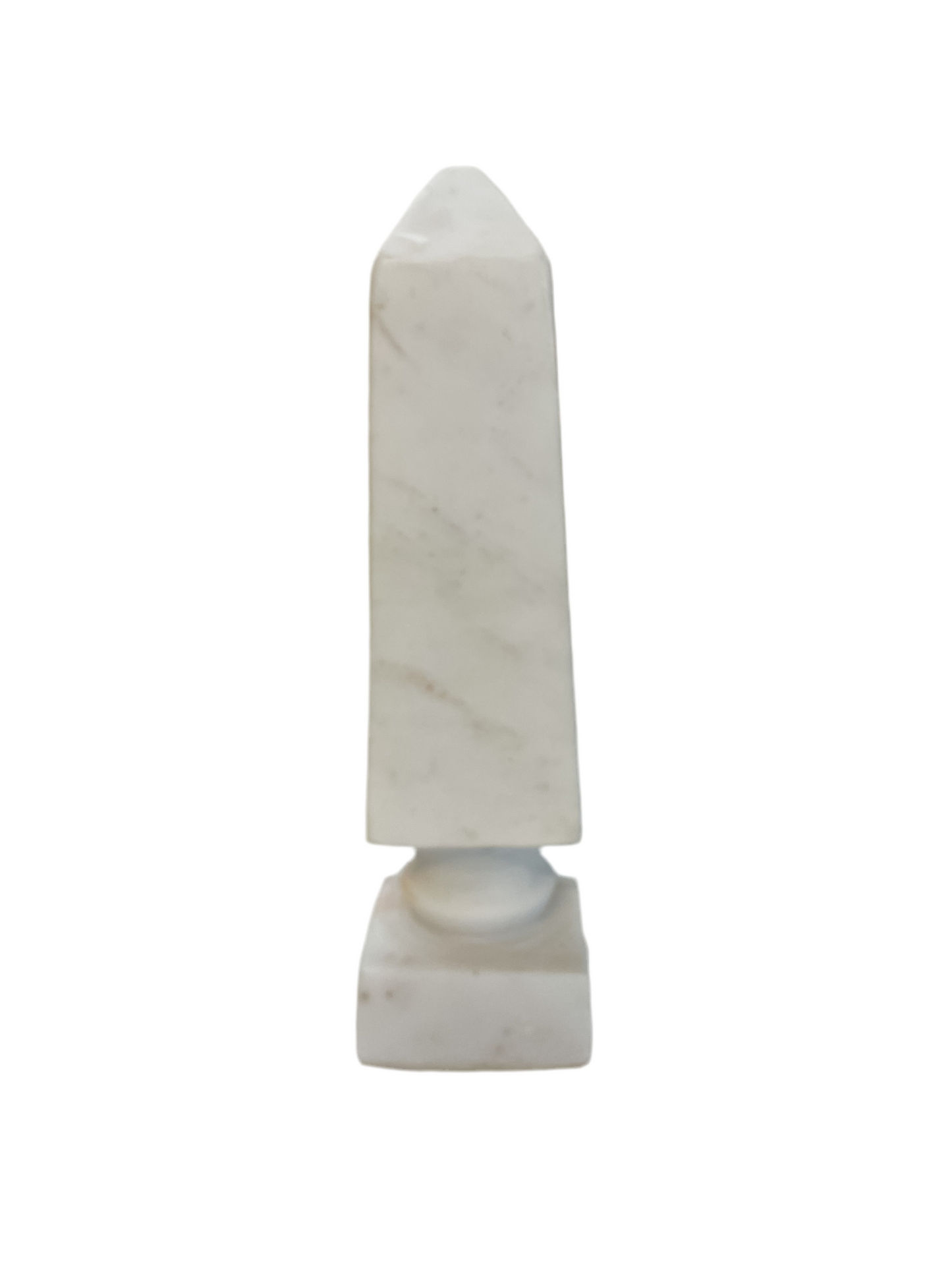 Vintage White Marble Obelisk