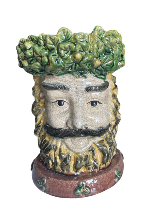 Majolica Style King Candle Holder