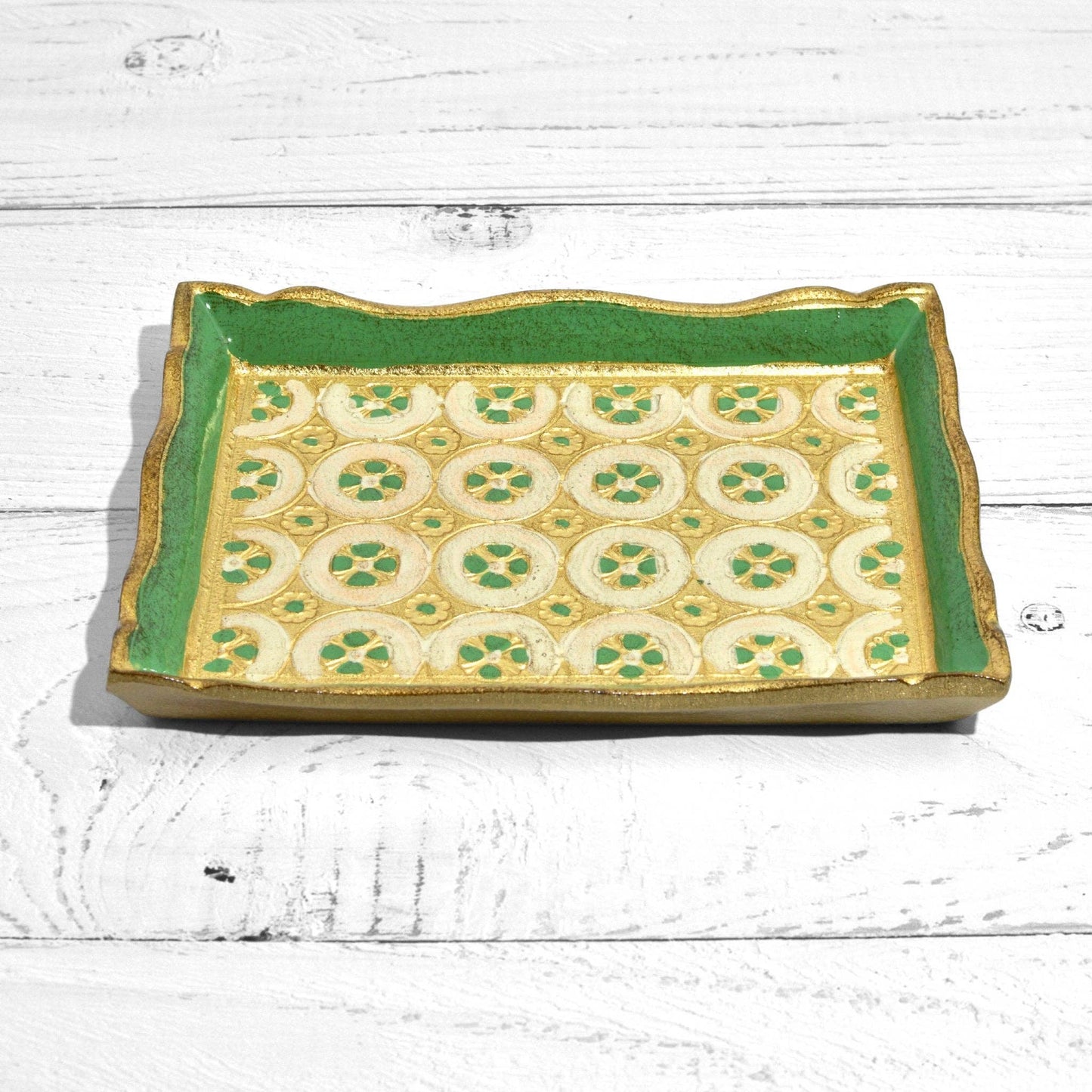 Florentine Carved Wood Rectangle Tessellated Mini Tray: Pink