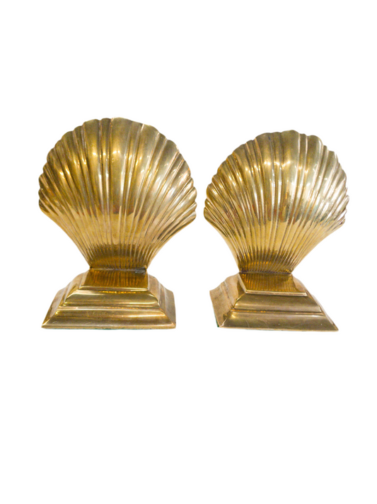 Brass Shells Bookend Pair