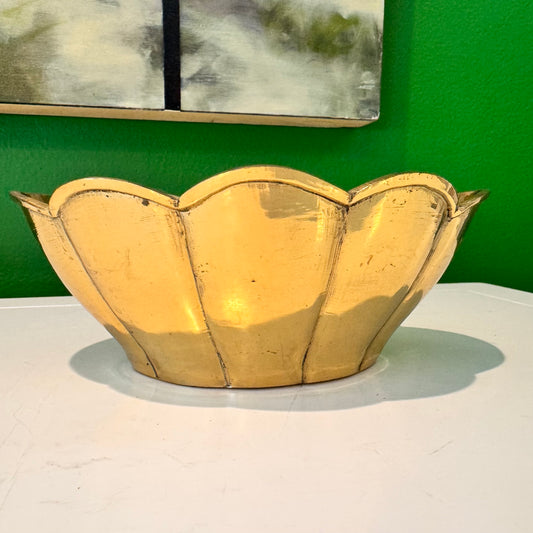 Scalloped Brass Bowl