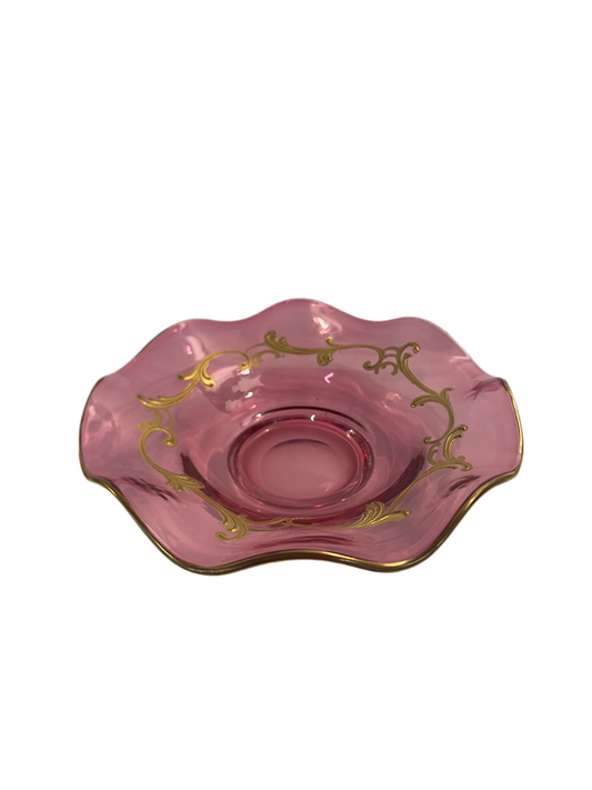 Pink Glass Trinket Dish