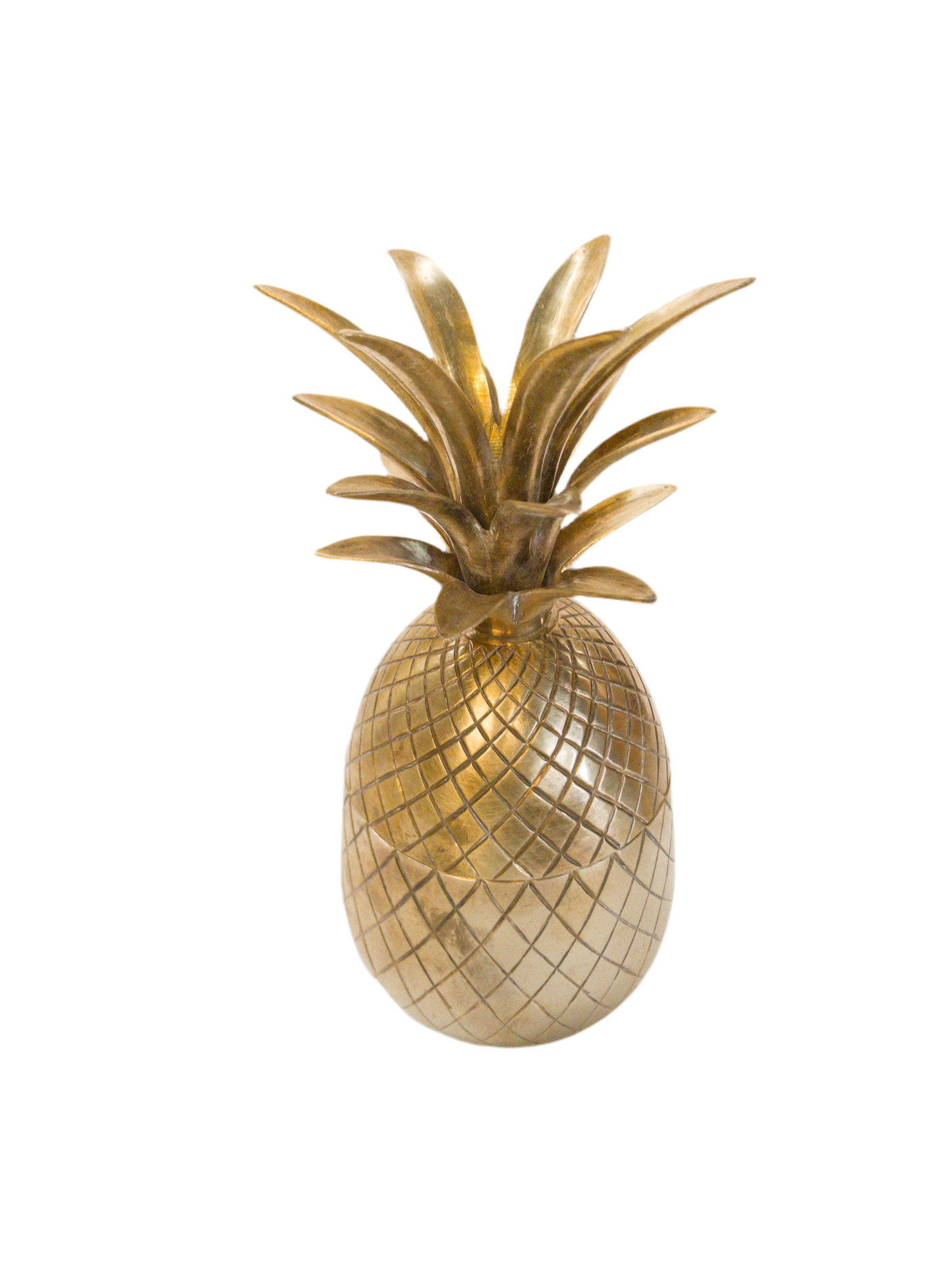 Mid-century Lidded Brass Pineapple