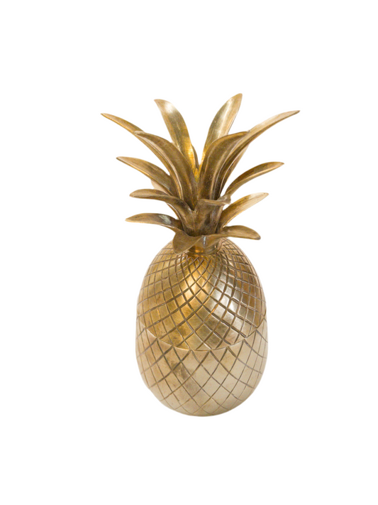 Mid-century Lidded Brass Pineapple