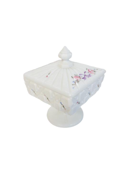 Westmoreland Milk Glass Footed Box