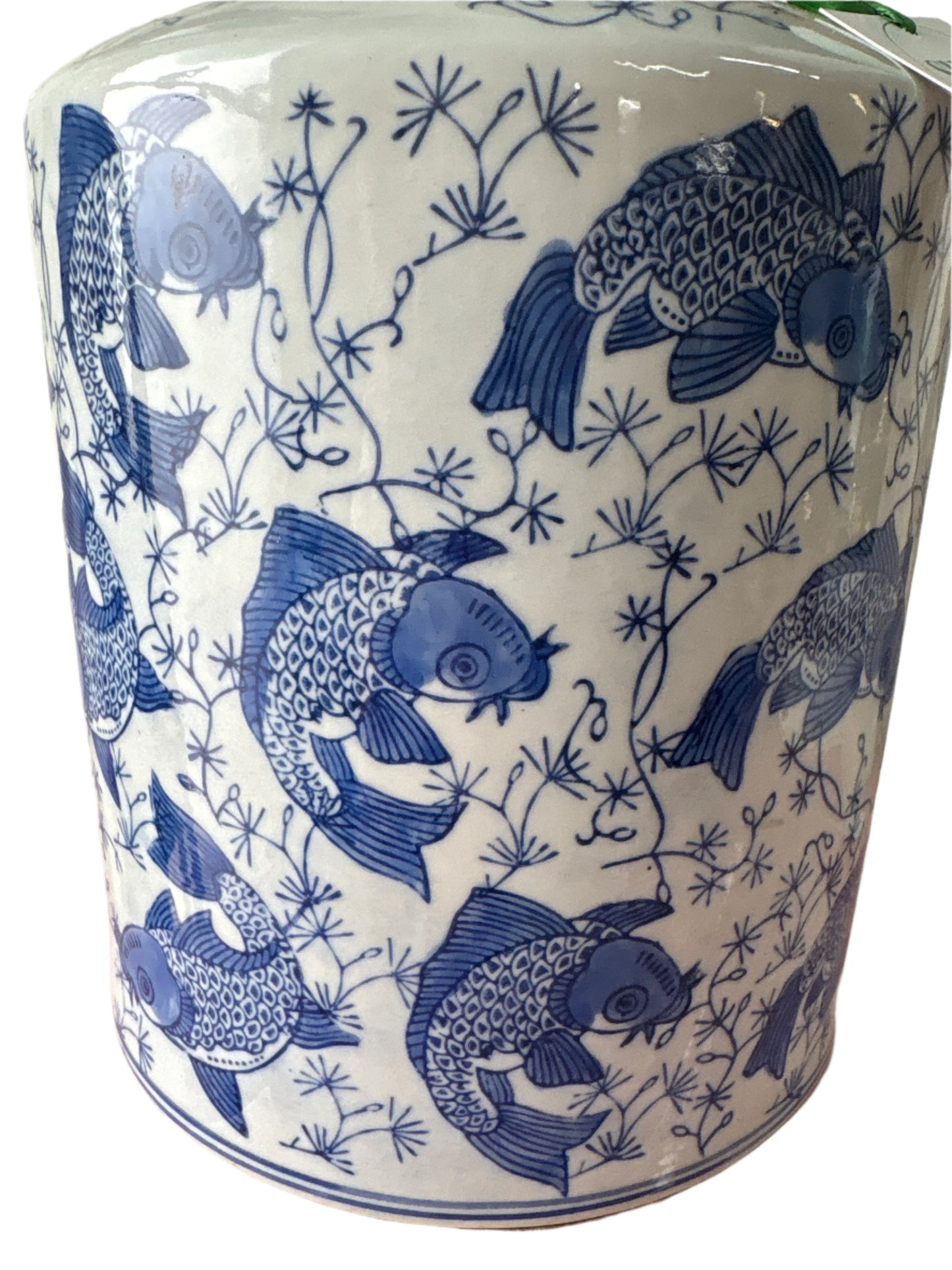 Vintage Koi Fish Temple Jar Vase