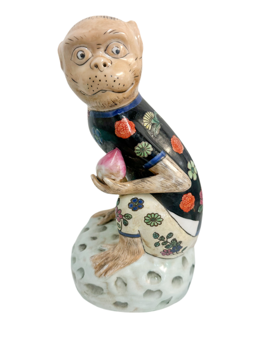 Vintage Famille Verte Chinoiserie Monkey