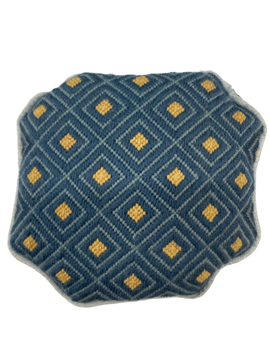 Vintage Needlepoint Pillow Hexagon