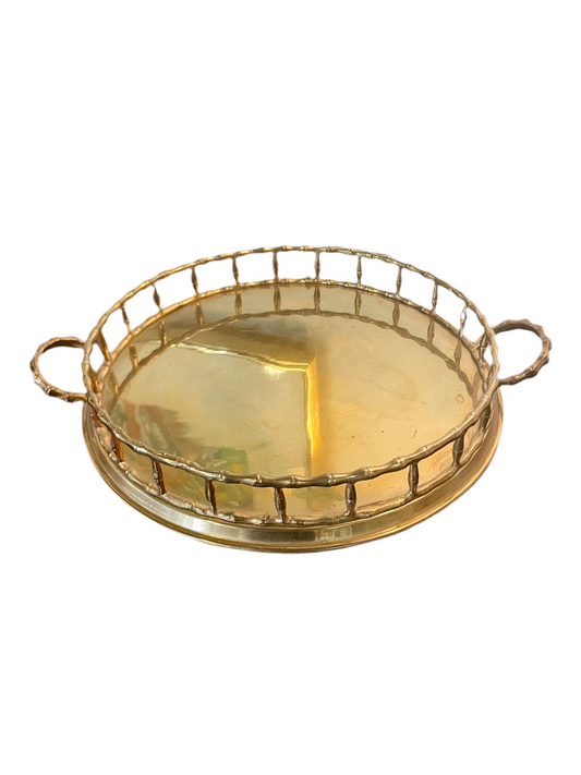 Vintage Brass Bamboo Tray