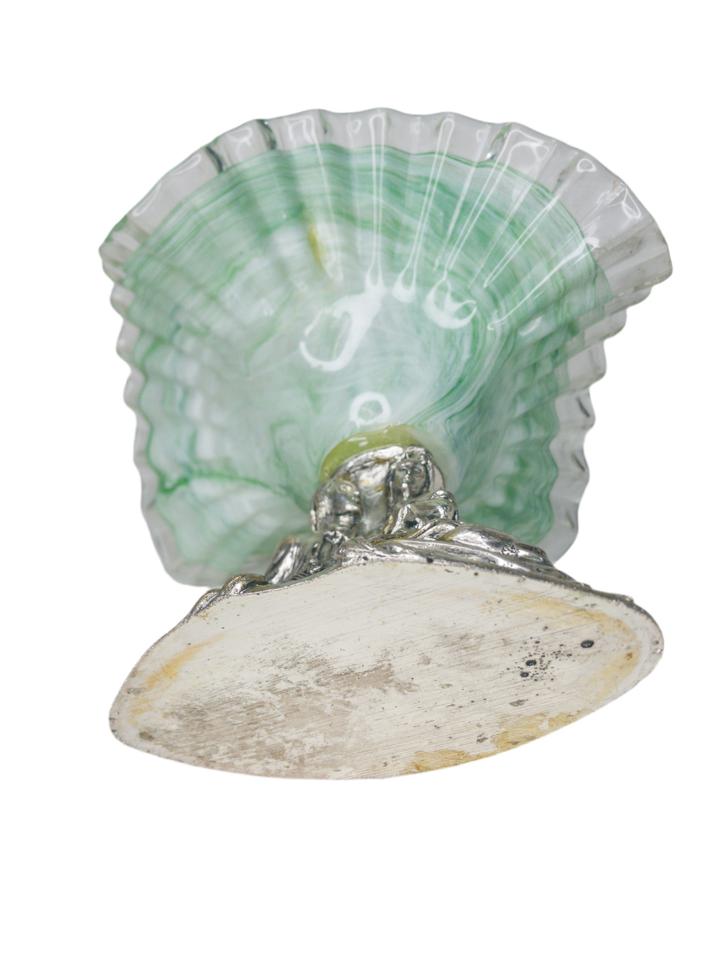 La Meridiana Murano Glass Bowl on Decorative Silver Base