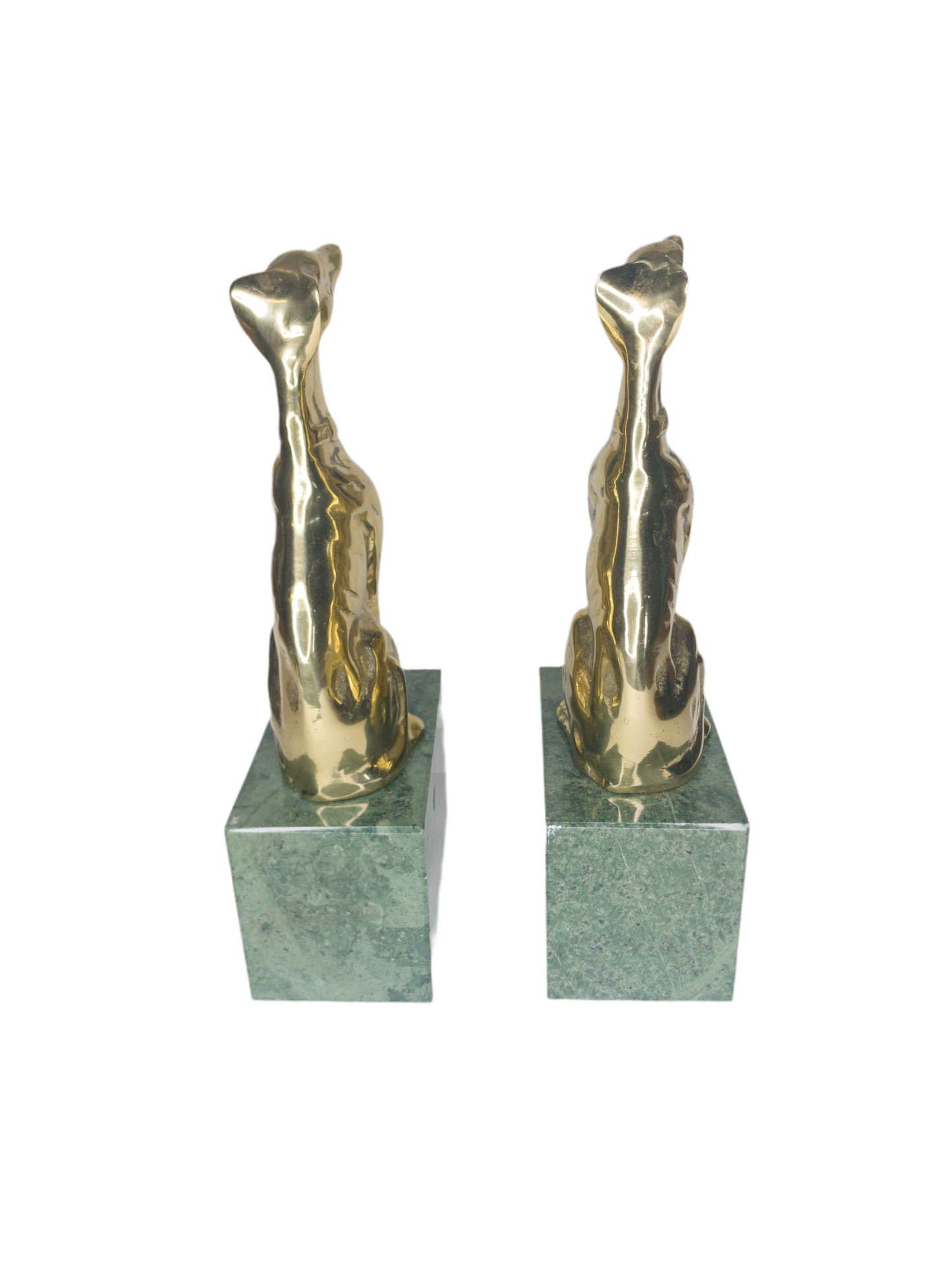 Vintage Greyhounds Brass on Marble pair