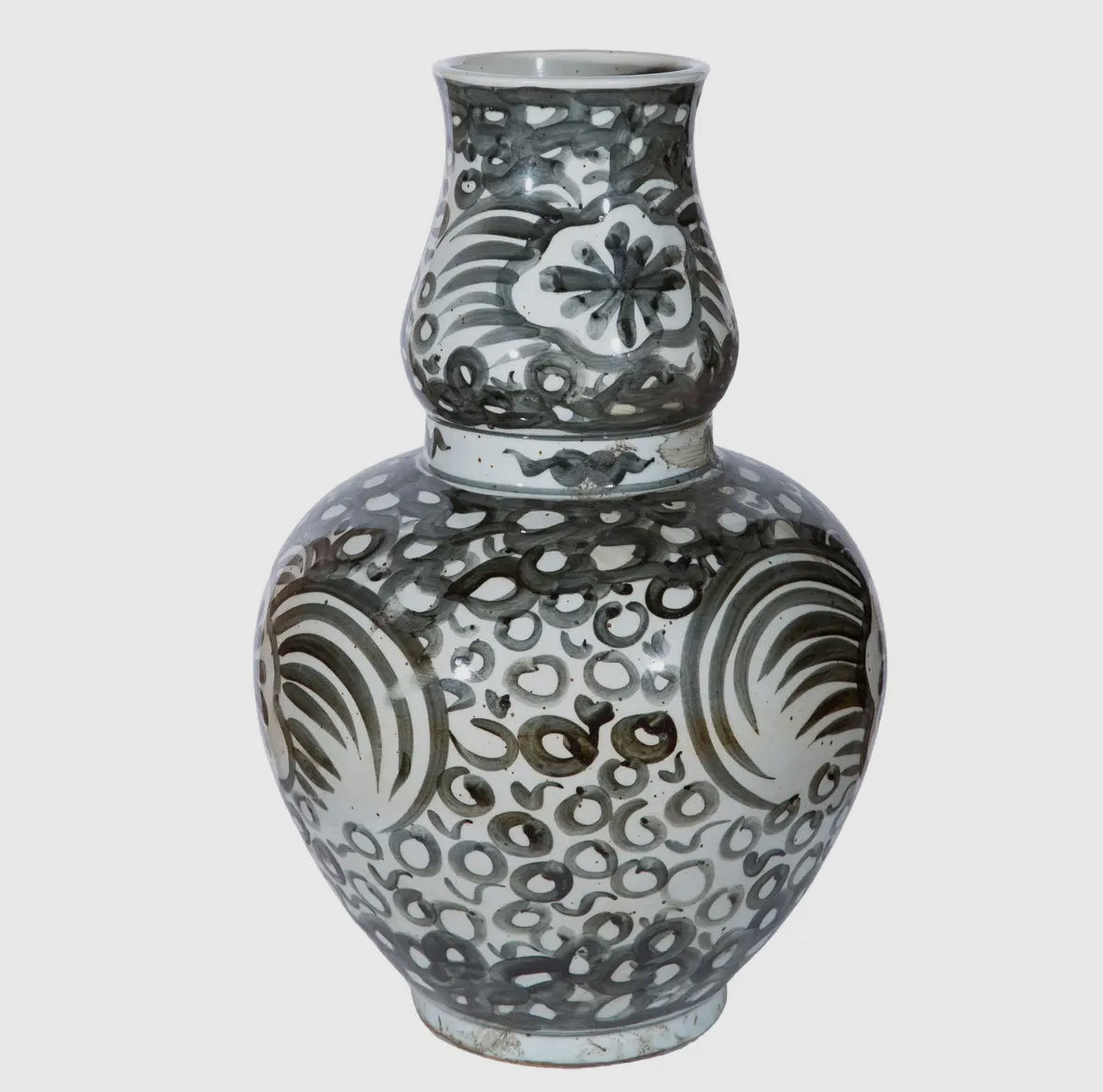 Black Sea Flower Gourd Vase